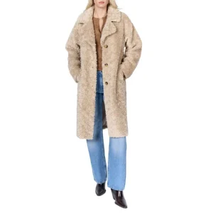 Abrigo rizado beige Freaky Nation